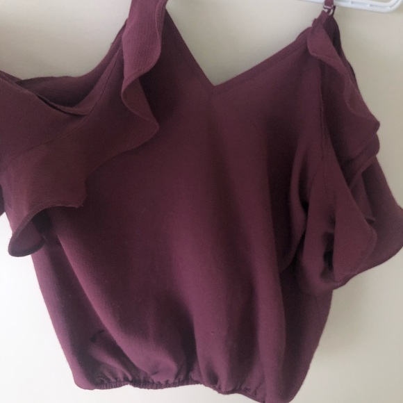 purple shoulder strap blouse - Picture 2 of 4
